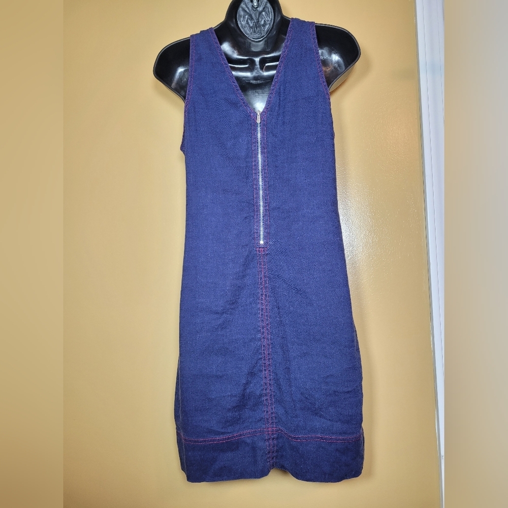Sold! Tommy Bahama Palm-A-Dora Sheath Linen Blend Blue Mini Dress sz S - Picture 3 of 11